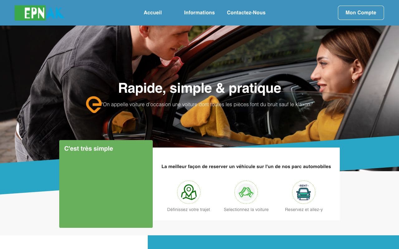 Aperçu du site Mon parc auto