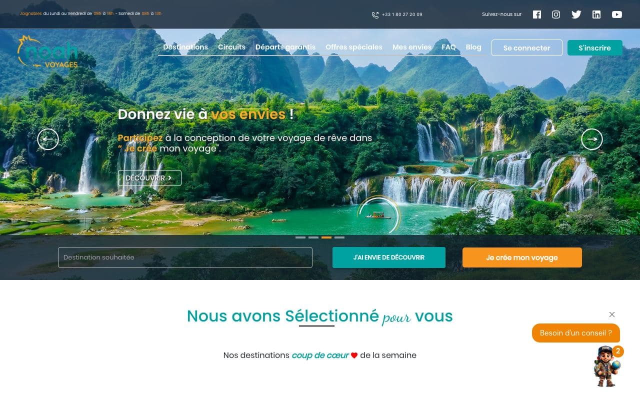 Aperçu du site Noah Voyages